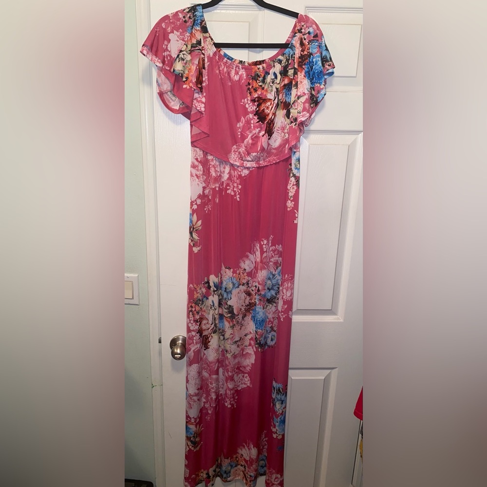 Vici floral off the shoulder maxi dress size L